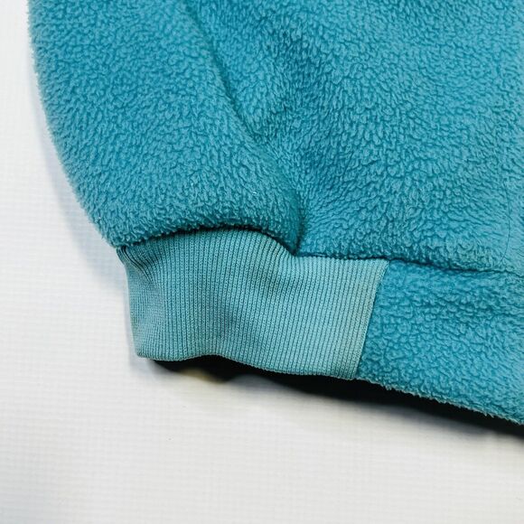Vintage 1990s Patagonia Fleece Full Zip Jacket 1980s Teal Made In USA Kids 10 - Picture 2 of 16